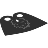 Neckwear Cape, Very Short, Tear-Drop Neck Cut with Black with Fur Print / Dark Orange Sides [Spongy Stretchable Fabric] Dunkelblaugrau