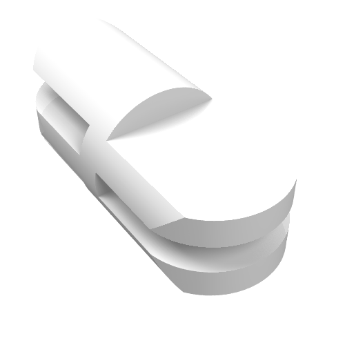 Arm Piece Straight with 2 and 3 Fingers White