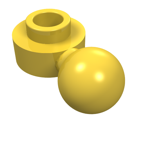 Plate Round 1 × 1 with Towball and Round Hole [Maxifig Hand]
