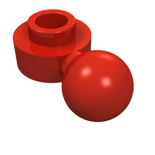 Plate Round 1 × 1 with Towball and Round Hole [Maxifig Hand] Rot