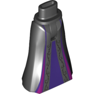 Minidoll Hips and Full Length Skirt with Dark Purple Under Dress, Magenta Trim Black