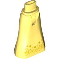Minidoll Hips and Full Length Skirt with Gold Decorations print Bright Light Yellow
