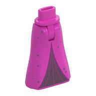 Minidoll Hips and Full Length Skirt with White Stars, Bright Pink Underdress print [Thin Hinge] Dark Pink