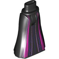 Minidoll Hips and Full Length Skirt with Dark Purple Stripes print [Thin Hinge] Black