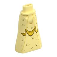 Minidoll Hips and Full Length Skirt with Silver Stars, Yellow Ribbon print Leuchtendes Hellgelb