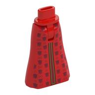 Minidoll Hips and Full Length Skirt with Dark Red Decorations, Gold Trim print Rot