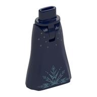 Minidoll Hips and Full Length Skirt with Silver Stars, Sand Green Ice Crystals print Dark Blue