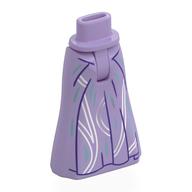 Minidoll Hips and Full Length Skirt with Dark Purple Trim, White/Sand Blue Decorations print Lavendel