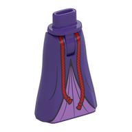 Minidoll Hips and Full Length Skirt with Red Robes, Lavender Underdress print Dark Purple