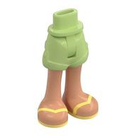 Minidoll Hips and Shorts with Nougat Legs, Bright Light Yellow Sandals print Yellowish Green
