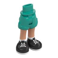 Minidoll Hips and Shorts with Nougat Legs, Black Boots, White Laces, Soles print Dark Turquoise