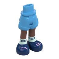 Minidoll Hips and Shorts with Medium Brown Legs, White Socks, Dark Blue Shoes print Mittelblau
