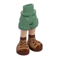 Minidoll Hips and Shorts with Light Nougat Legs, Reddish Brown/Medium Nougat Boots print [Thin Hinge] Sandgrün