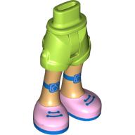Minidoll Hips and Shorts with Bright Pink/Blue Shoes, Blue Knee Pads print [Thin Hinge] Limette