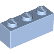 Stein 1 × 3 Leuchtendes Hellblau