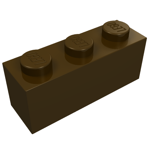Stein 1 × 3 Dunkelbraun