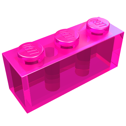 Brick 1 × 3 Trans-Dark Pink