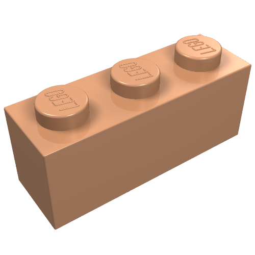 Brick 1 × 3 Nougat