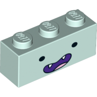 Brick 1 × 3 with Wide Smiling Face (Marceline) Print Light Aqua