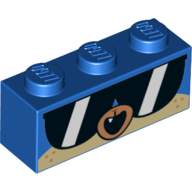Brick 1 × 3 with Puppycorn, Large Sunglasses print Blue