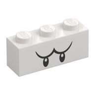 Stein 1 × 3 mit schwarzen Augen und Augenbrauen (Boo) (bedruckt)