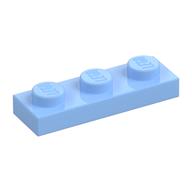 Platte 1 × 3 Leuchtendes Hellblau