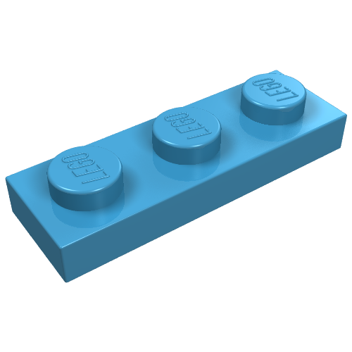 Plate 1 × 3 Maersk Blue