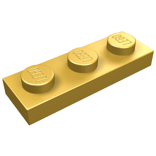 Plate 1 × 3 Metallic Gold