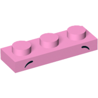 Plate 1 × 3 with Black Eyebrows print Bright Pink