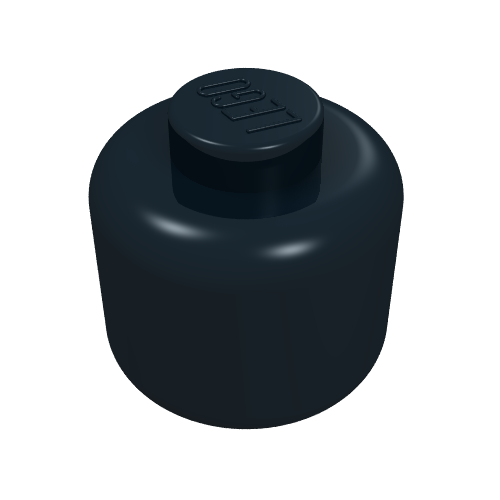 Minifig Head [Plain] [Solid Stud] Schwarz