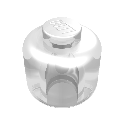 Minifig Head [Plain] [Solid Stud] Trans-Clear