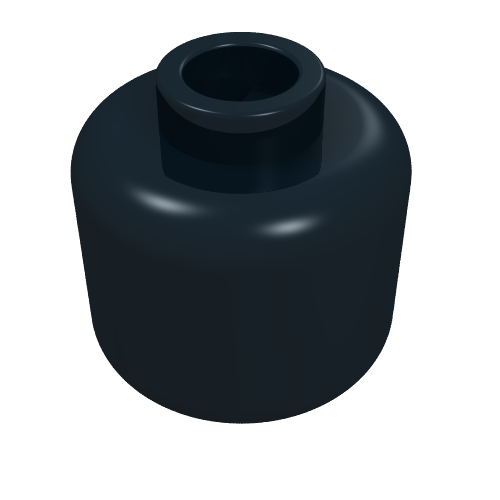 Minifig Head [Plain] [Blocked Open Stud] Black