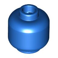 Minifig Head [Plain] [Blocked Open Stud] Blue