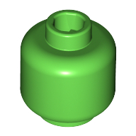 Minifig Head [Plain] [Blocked Open Stud] Hellgrün