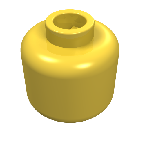 Minifig Head [Plain] [Blocked Open Stud] Gelb