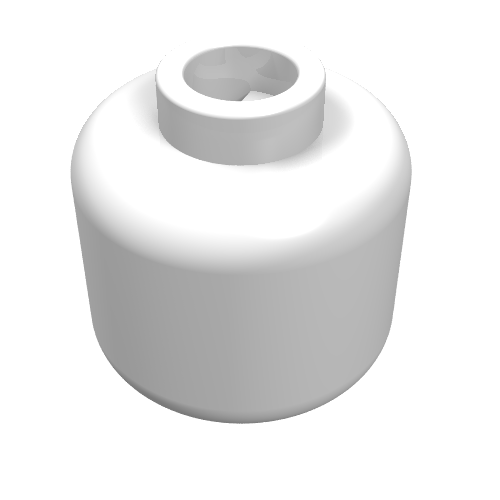 Minifig Head [Plain] [Blocked Open Stud] White