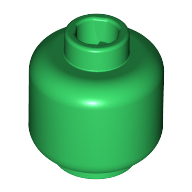 Minifig Head [Plain] [Blocked Open Stud] Grün