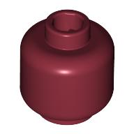 Minifig Head [Plain] [Blocked Open Stud] Dunkelrot