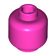 Minifig Head [Plain] [Blocked Open Stud] Dunkelrosa