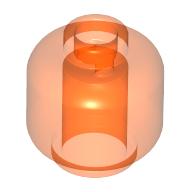Minifig Head [Plain] [Blocked Open Stud] Transparent-Neonorange