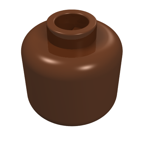 Minifig Head [Plain] [Blocked Open Stud] Rotbraun