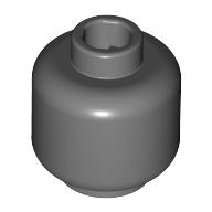 Minifig Head [Plain] [Blocked Open Stud] Dunkelblaugrau