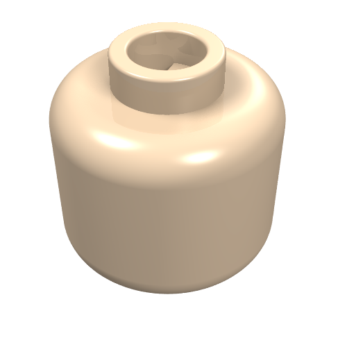 Minifig Head [Plain] [Blocked Open Stud] Hellnougat