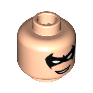 Minifig Head Nightwing, Black Eyemask, Smile Print [Blocked Open Stud] Light Nougat