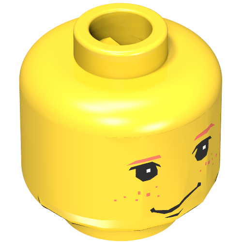 Minifig Head Ron Weasley, Freckles Print [Blocked Open Stud] in 