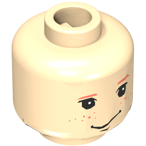 Minifig Head Ron Weasley, Freckles Print [Blocked Open Stud] Hellnougat