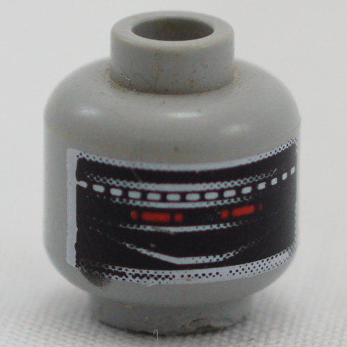 Minifig Head Android, Red Eyes Print [Blocked Open Stud] Hellblaugrau