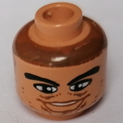 Minifig Head NBA Pau Gasol Print [Blocked Open Stud] Nougat