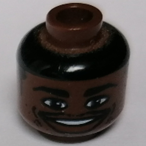 Minifig Head NBA Ray Allen Print [Blocked Open Stud] Brown
