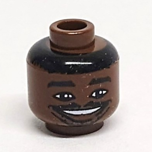 Minifig Head NBA Kobe Bryant Print [Blocked Open Stud] Brown